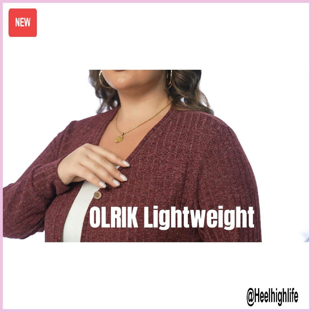 Plus Size Cardigan Open Front Button Down Sweater… - image 7